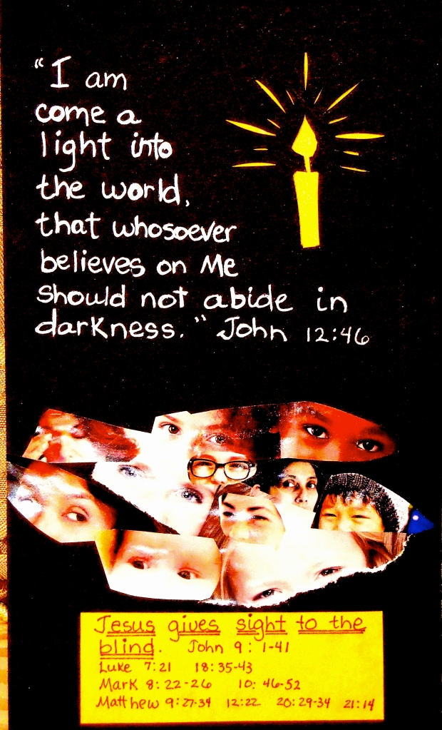 Jesus gives sight to the blind