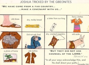 Joshua tricked by the Gibeonites